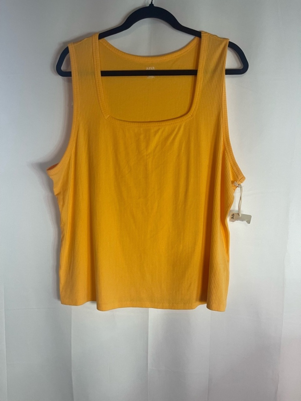 a.n.a Bright Orange Ribbed Square Neck Tank Top